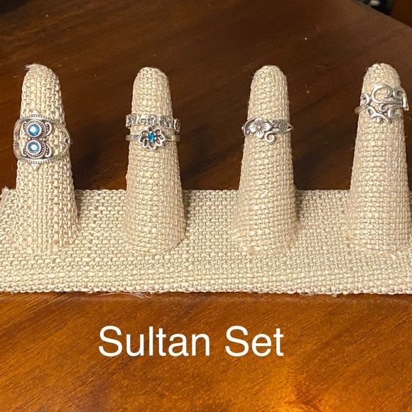 Set of 5 Silver Knuckle Rings - Picture 1 of 5